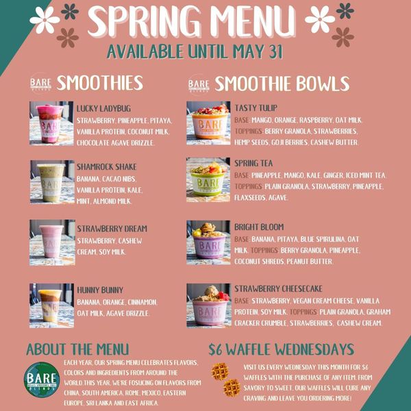 March BARE Blends Spring Menu, Deals, and Updates Learn More Bare